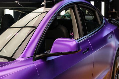 Purple Tesla Model 3 - Satin Purple Vinyl Car Wrap