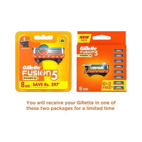 Gillette Fusion Power Blades for men with styling back blade - 8 count ...
