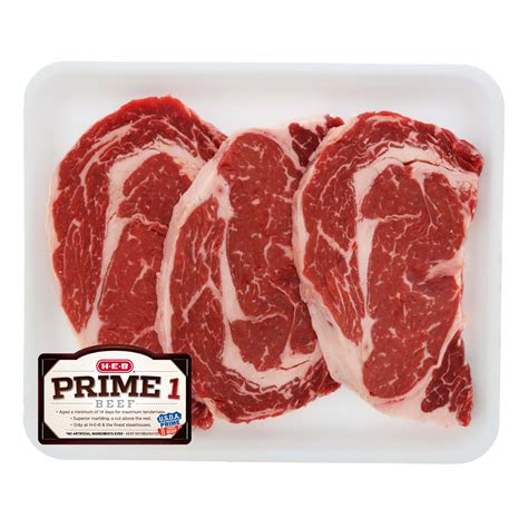 H-E-B Prime 1 Beef Ribeye Steak Boneless Value Pack, USDA Prime, 3-4 ...