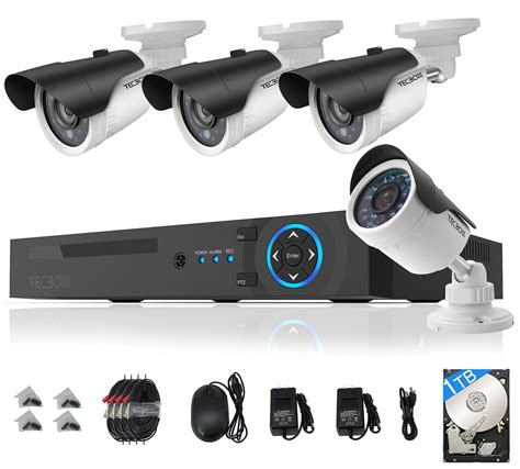 TECBOX AHD DVR 4 Channel CCTV Security Camera System with 4 HD 720P ...