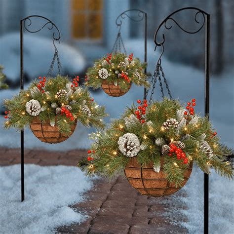 🎄 Enchanted Night Christmas Hanging Basket - Frosted Berries and Mixed ...
