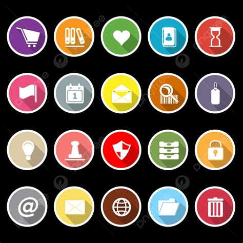 Long Shadow Vector Design Images, General Folder Icons With Long Shadow ...