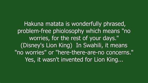 Lion King Hakuna Matata Means No Worries