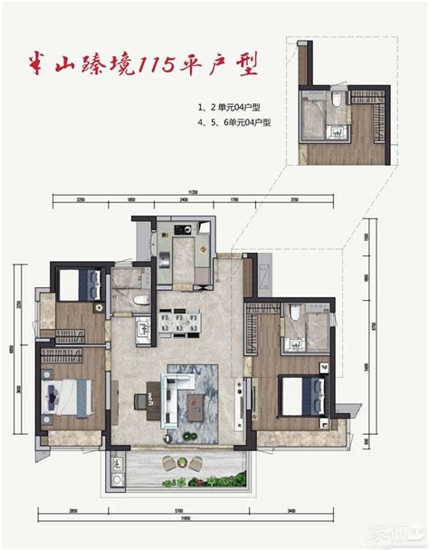 香港置地·元庐动态:115平三房两厅两卫，三开间朝南，南向阳台6.6米-武汉安居客