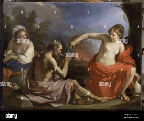 'Loth et ses filles' by Guercino depicts the biblical story of Lot and ...