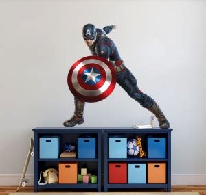 Impression Wall 61 cm Captain America Design Self Adhesive Sticker ...