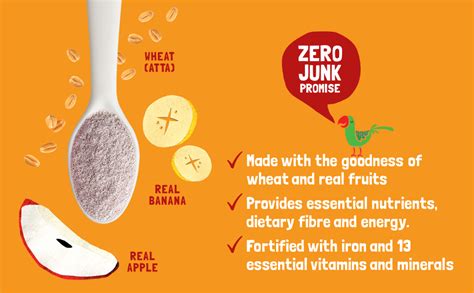 Slurrp Farm No Added Sugar Instant Wheat Apple & Banana Cereal | No ...