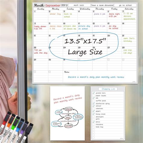 Amazon.com : JJPRO Dry Erase Monthly Calendar for Fridge,Reusable ...