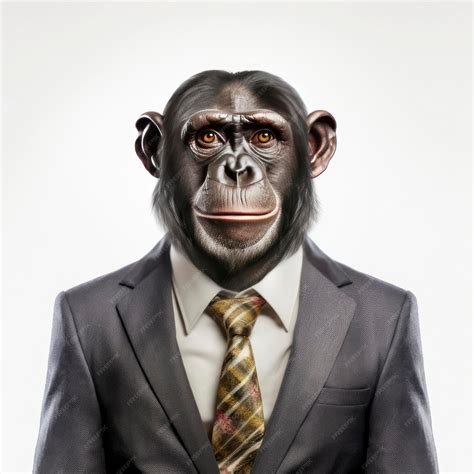 Premium Photo | A monkey dressed in formal attire wearing a suit and tie