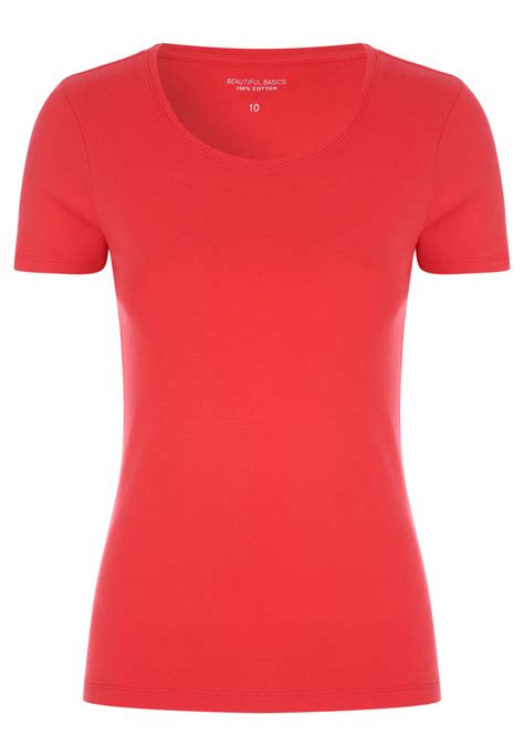 Womens Red Crew Neck T-shirt | Peacocks