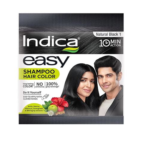 Buy Indica Easy Do-It-Yourself 10 Minutes Hair Color Shampoo with 5 ...