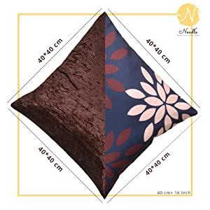 Buy Nendle Velvet 500TC Cushion Cover, 16x16 Inch, Beige , 5 Pieces ...