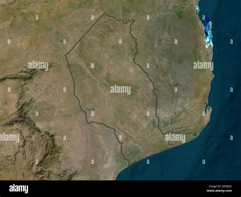 Gaza, province of Mozambique. Low resolution satellite map Stock Photo ...