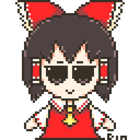 Hey...I just draw Fumo Reimu in Pixel style : touhou