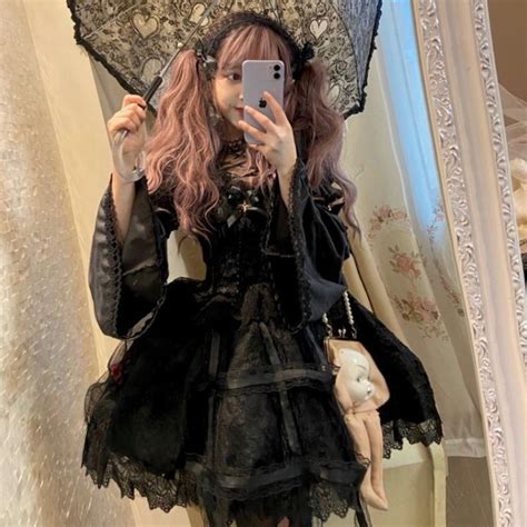 セット割り 4点セット ドレス ボレロ ヘアバンド バルーン袖 薔薇 レース 暗黒系 服 ストリート系｜天使と悪魔 | サブカル系地雷通販 ...