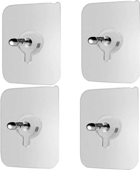 enrics Adhesive Hooks, Detachable Self Adhesive Wall Screw Hooks, (Pack ...