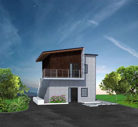 External design and rendering for g+1 tiny typical flat autocad layout ...