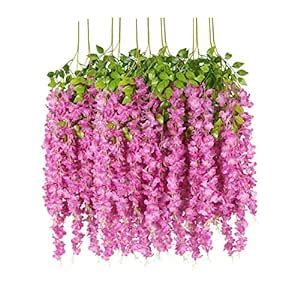 Buy Sellplus 6 Pack 21.6 Feet Artificial Wisteria Vine Ratta Fake ...