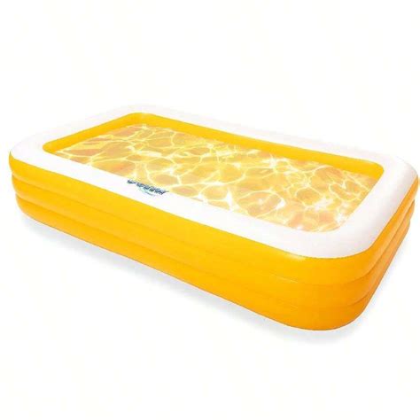 Syncfun 120" X 72" X 22" Inflatable Transparent Orange Baby Swimming ...