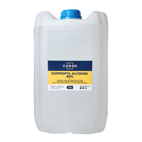 CUB3D 99% Isopropyl Alcohol - 25Lt - EC 3D Printing Supplies