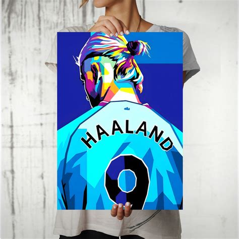 High-Quality Metal Posters - Footballer Erling Haaland EH01 | Vibrant ...