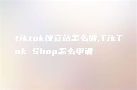 tiktok怎么接独立站,跨境独立站TikTok引流正确打开方式 - DTCStart