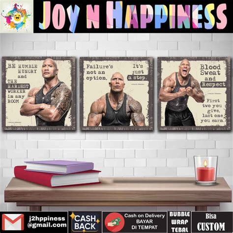 Jual Hiasan Dinding Poster Dekorasi Quotes Motivasi Gym Dwayne Johnson ...