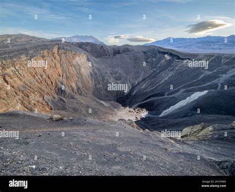 Ubehebe Crater, a volcanic crater half a mile across and 600 feet deep ...