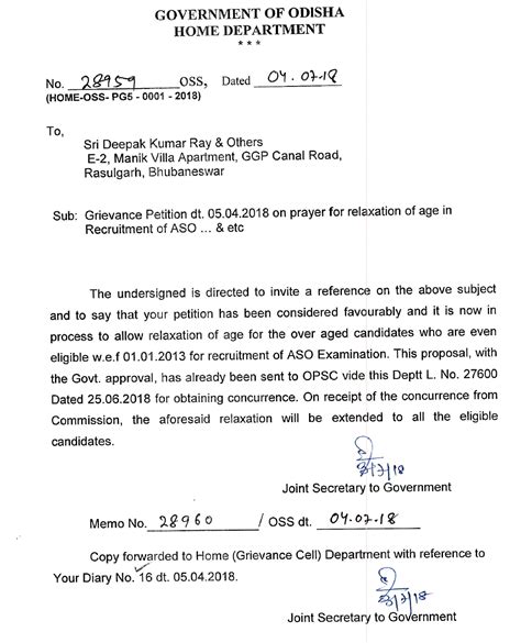 Age Relaxation for OPSC ASO Recruitment-2018