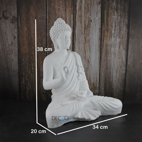 Big Size Meditating Buddha Idol : Milky White – Deczo