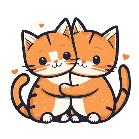 Premium Vector | Cats Hugging