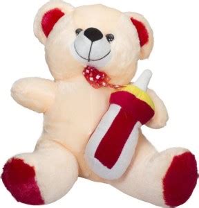 SS Mart Cream Teddy Bear with Milk Bottle - 32 cm - Cream Teddy Bear ...