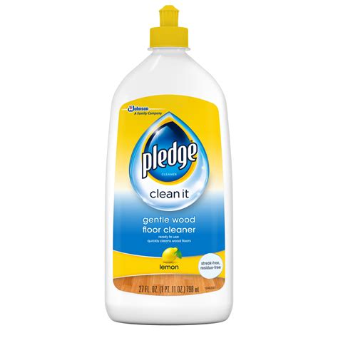Pledge Shine Wood Floor Cleaner, Lemon Scent - Removes Dirt & Grime ...