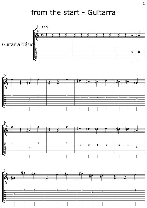 from the start - Guitarra - Sheet music for Classical Guitar