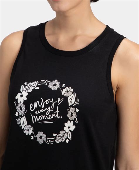 Buy Super Combed Cotton Relaxed Fit Printed Racerback Styled Tank Top ...