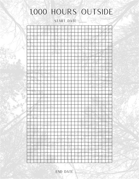 1,000 Hours Outside Tracker - Etsy