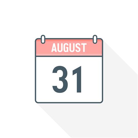 31st August calendar icon. August 31 calendar Date Month icon vector ...