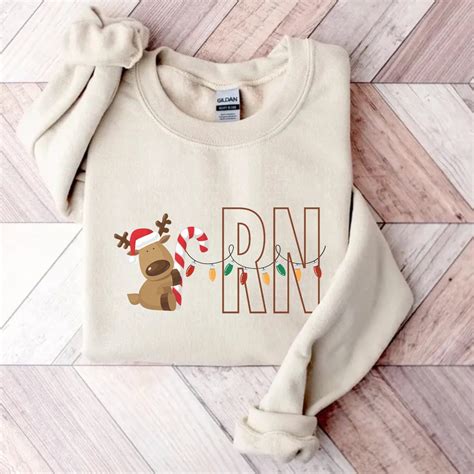 RN Christmas Sweatshirt Registered Nurse Sweatshirt Christmas RN Gift ...