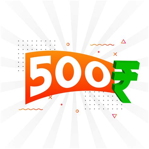 500 Rupee symbol bold text vector image. 500 Indian Rupee currency sign ...