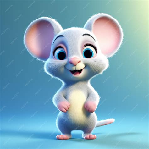 Premium Photo | Cute animated mouse caracter illustration