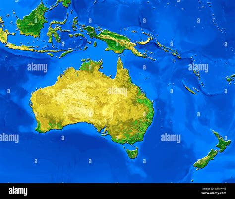 Map Of Australia New Zealand And Fiji A7E6J - Large Map of Asia