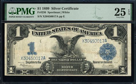 Fr. 236 1899 $1 Silver Certificate Note Speelman / White PMG Very Fine ...