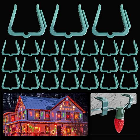 Amazon.com: CXLHO 100 Pieces Christmas Light Clips Hanger Hooks, 1.62 ...