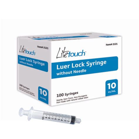 Buy LiteTouch 10mL Luer Lock Syringe, Sterile, Individually Sealed ...