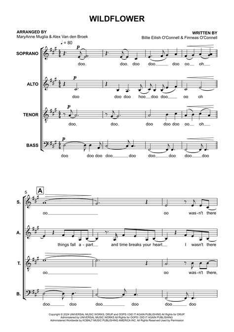 Wildflower (arr. MaryAnne Muglia, Alex Van den Broek) by Billie Eilish ...