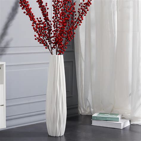 Ceramic White Tall Floor Vase 28 Inches,Modern Large Flower Tall Vases ...