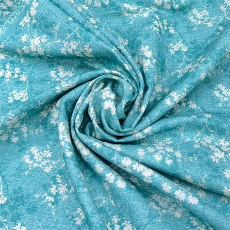 Turquoise Blue Floral Cotton Linen Print – Saroj Fabrics