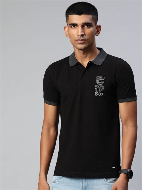 Metronaut Men Black Polo Collar T-shirt - Price History