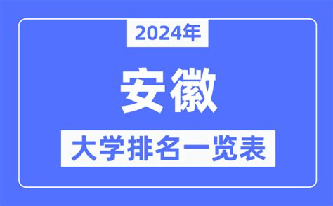 2024年安徽省大学排名一览表_安徽2024最新高校排行榜_学习力