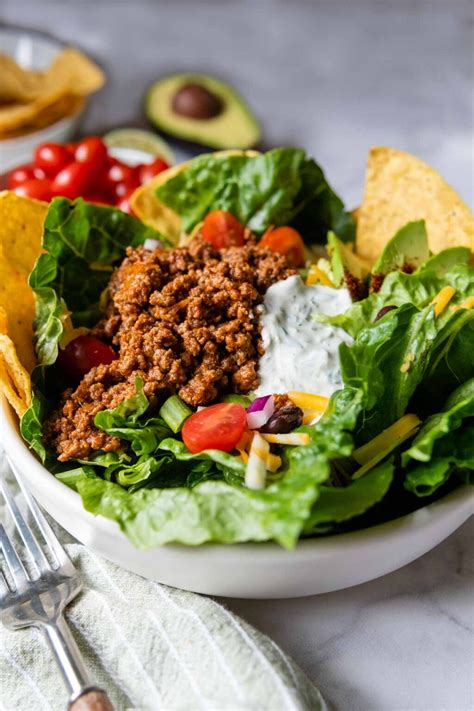 20- Minute Gluten-Free Taco Salad with Ground Beef - MamaGourmand